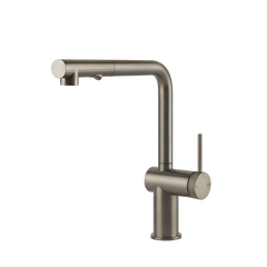 Gessi Inedito knurled kitchen faucet with pull-out double jet shower 60478
