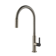 Gessi Mesh kitchen faucet with swivelling spout and pull-out shower 60003