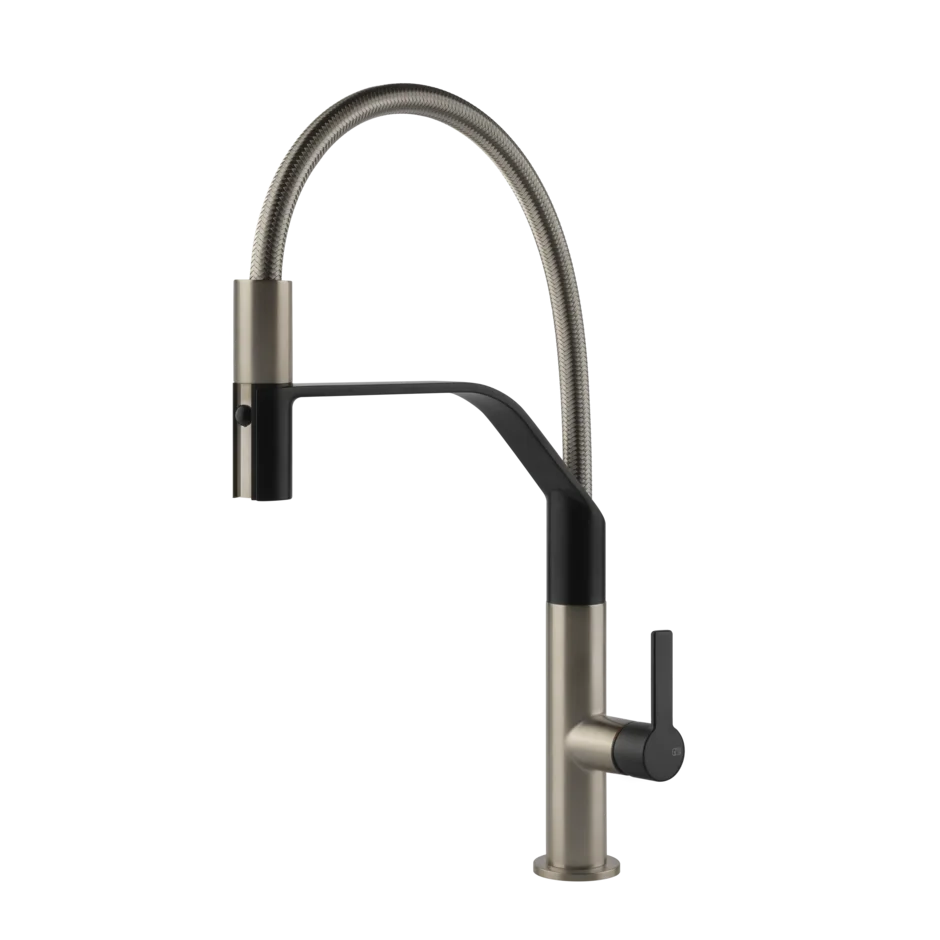 Gessi Mesh semi-professional kitchen faucet with double-jet pull-out shower 60005