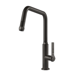 Gessi Officine kitchen faucet with swivelling spout and pull-out shower 60053