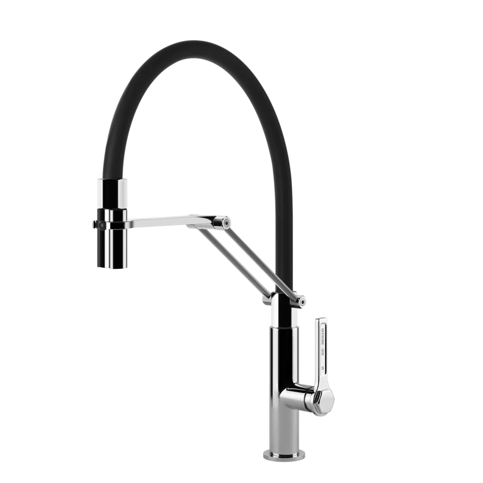 Gessi Officine rubinetto cucina semi professionale con doccetta estraibile doppio getto 60055