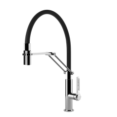 Gessi Officine rubinetto cucina semi professionale con doccetta estraibile doppio getto 60055