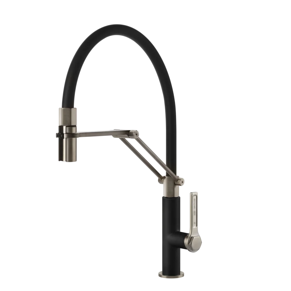 Gessi Officine semi-professional kitchen faucet with double-jet pull-out shower 60055