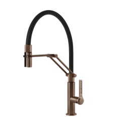 Gessi Officine semi-professional kitchen faucet with double-jet pull-out shower 60055