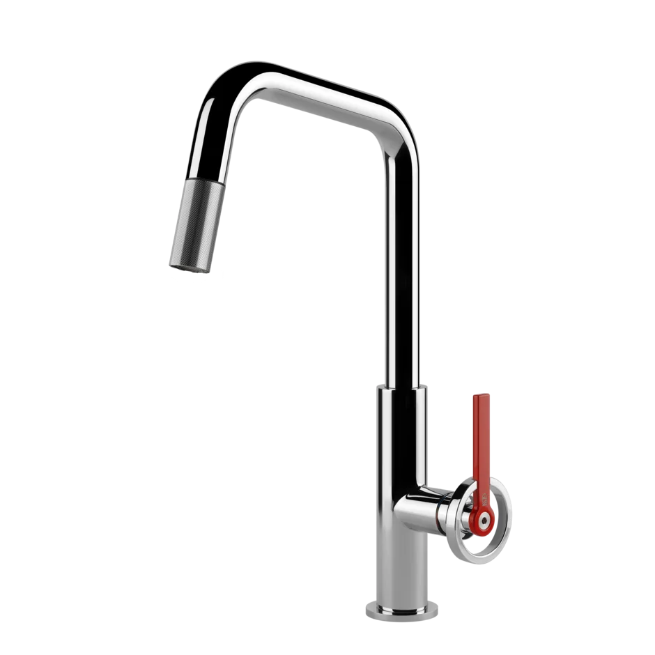 Gessi Officine V rubinetto cucina con canna girevole e doccetta estraibile 60203