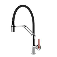 Gessi Officine V rubinetto cucina semi professionale con doccetta estraibile doppio getto 60205