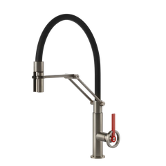 Gessi Officine V semi-professional kitchen faucet with double-jet pull-out shower 60205