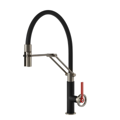 Gessi Officine V semi-professional kitchen faucet with double-jet pull-out shower 60205