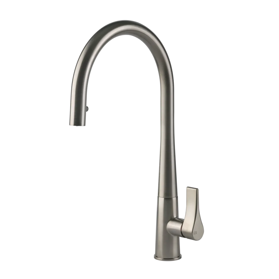 Gessi Proton kitchen faucet with swivelling spout and pull-out shower 17153