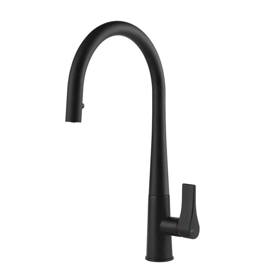 Gessi Proton kitchen faucet with swivelling spout and pull-out shower 17153