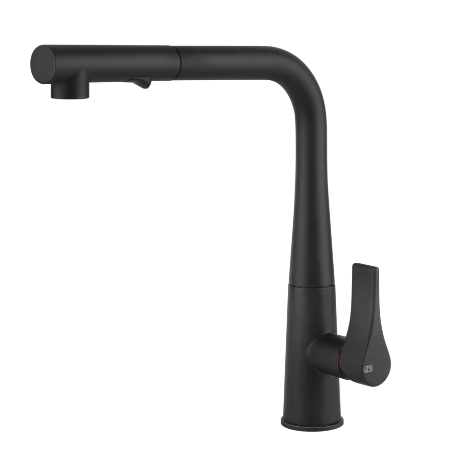 Gessi Proton kitchen faucet with pull-out double jet shower 17177