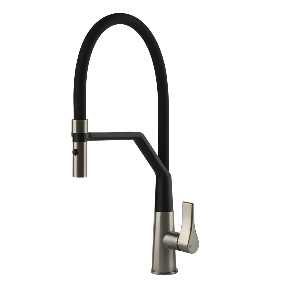 Gessi Proton semi-professional kitchen faucet with pull-out double jet shower 17191