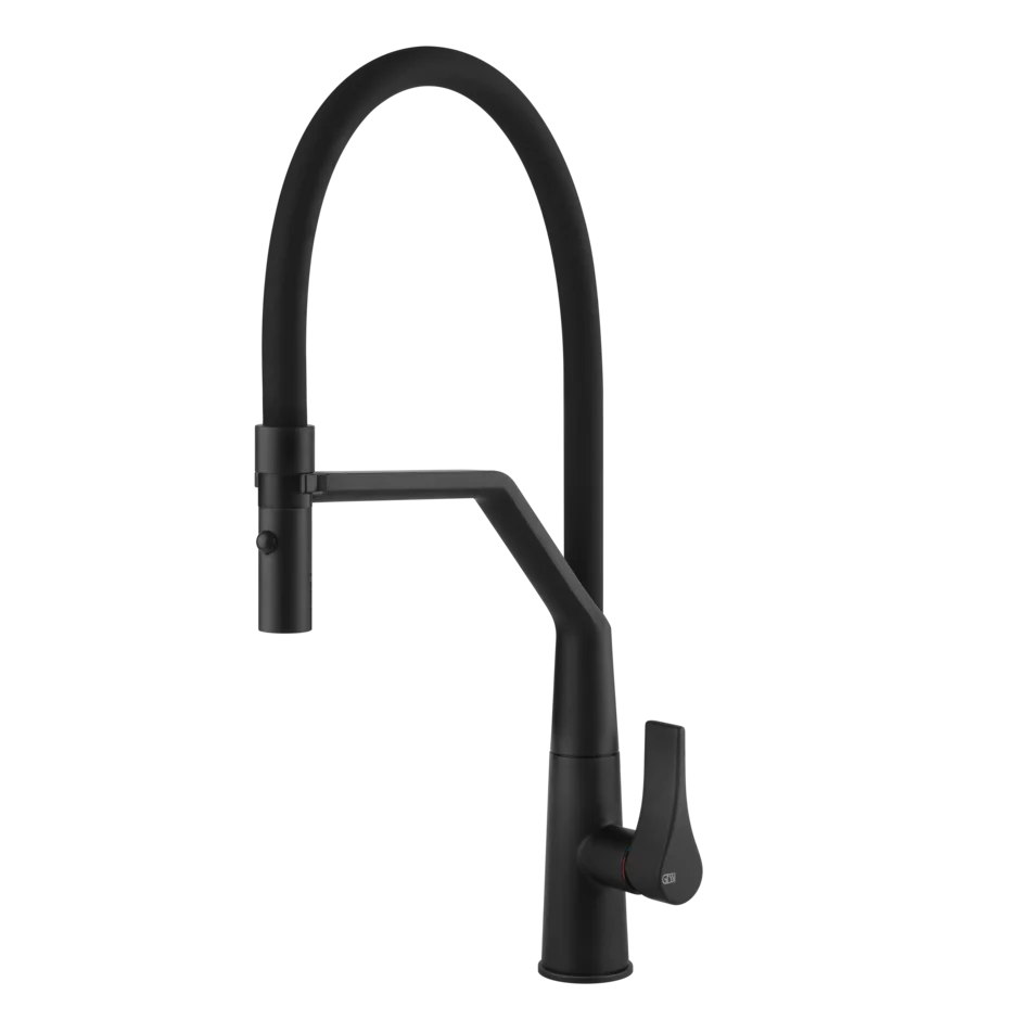 Gessi Proton semi-professional kitchen faucet with pull-out double jet shower 17191