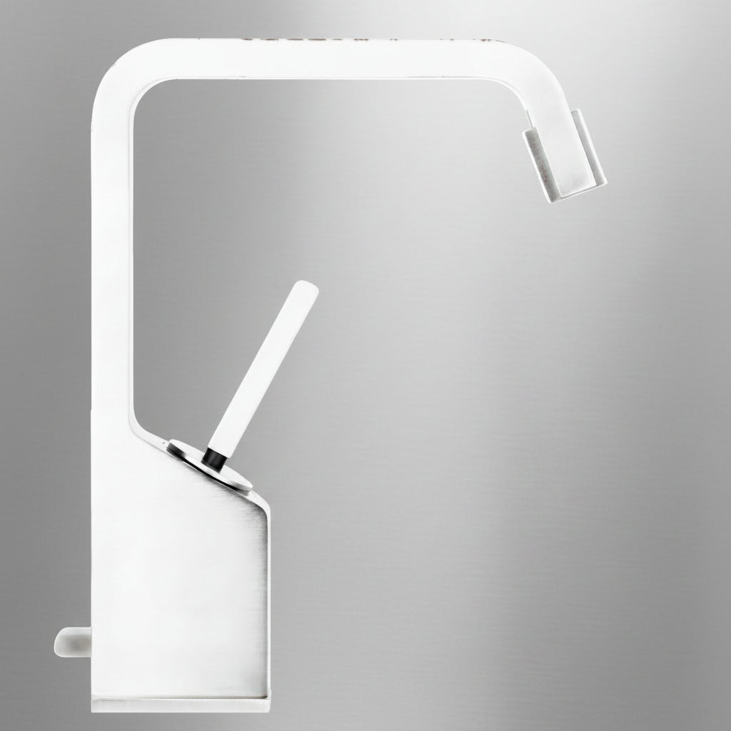 Gessi RettangoloXL rubinetto bidet con scarico 26107- 279 Bianco opaco