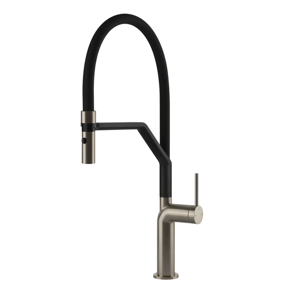 Gessi Stelo rubinetto cucina semi professionale con e doccetta estraibile doppio getto 60315