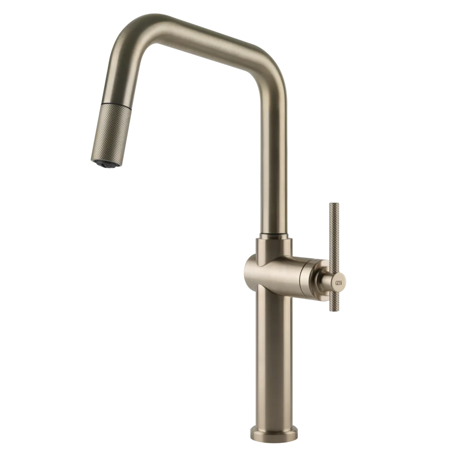 Gessi Habito kitchen faucet with swivelling spout and pull-out shower 60652
