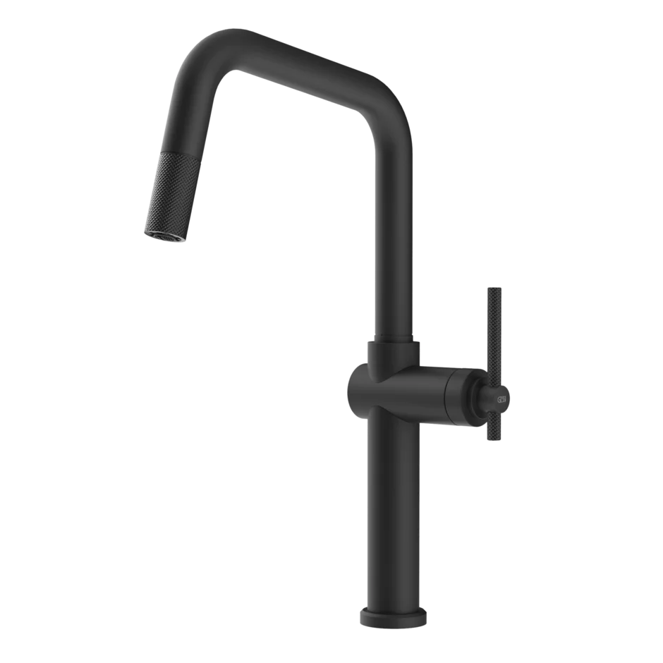 Gessi Habito kitchen faucet with swivelling spout and pull-out shower 60652