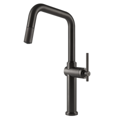 Gessi Habito kitchen faucet with swivelling spout and pull-out shower 60652
