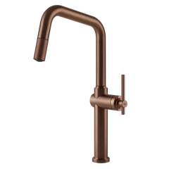 Gessi Habito kitchen faucet with swivelling spout and pull-out shower 60652