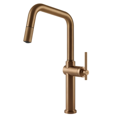 Gessi Habito kitchen faucet with swivelling spout and pull-out shower 60652