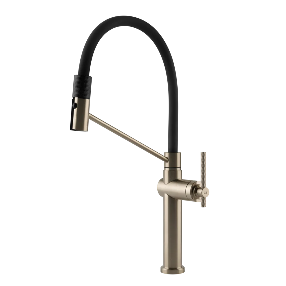 Gessi Habito semi-professional kitchen faucet with double-jet pull-out shower 60664