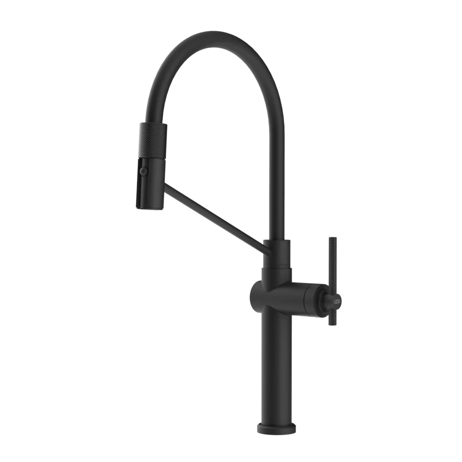 Gessi Habito semi-professional kitchen faucet with double-jet pull-out shower 60664