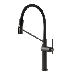 Gessi Habito semi-professional kitchen faucet with double-jet pull-out shower 60664