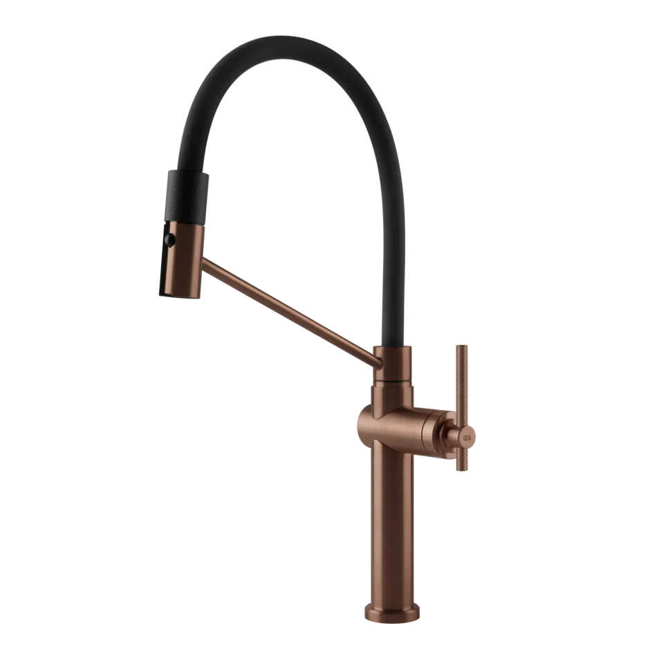 Gessi Habito semi-professional kitchen faucet with double-jet pull-out shower 60664