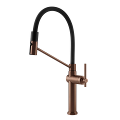 Gessi Habito semi-professional kitchen faucet with double-jet pull-out shower 60664