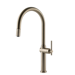 Gessi Habito kitchen faucet with swivelling spout and pull-out shower 60672