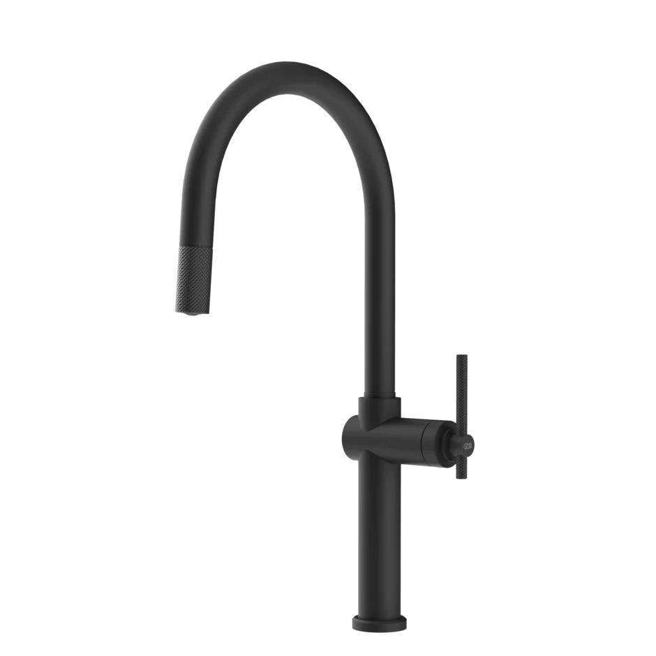 Gessi Habito kitchen faucet with swivelling spout and pull-out shower 60672