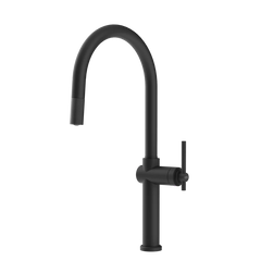 Gessi Habito kitchen faucet with swivelling spout and pull-out shower 60672