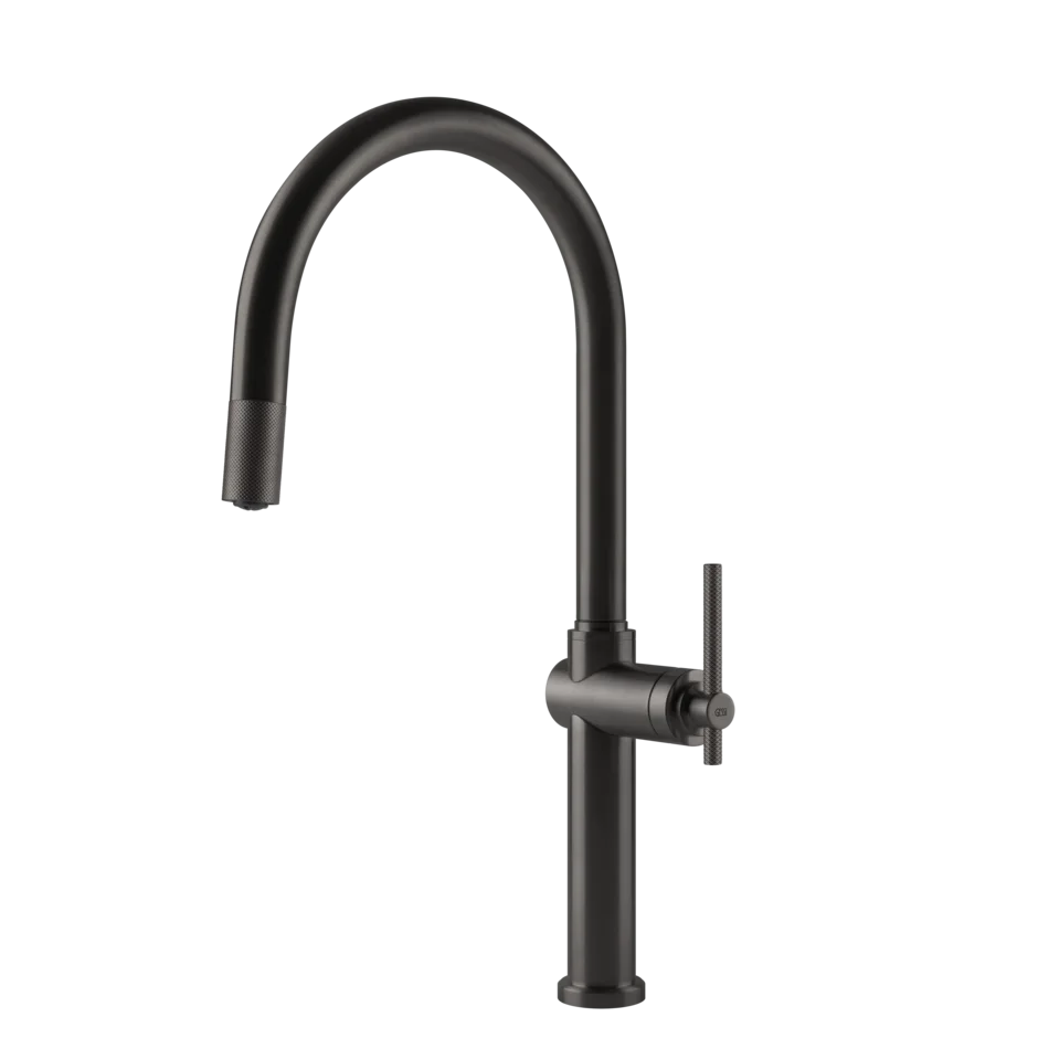 Gessi Habito kitchen faucet with swivelling spout and pull-out shower 60672