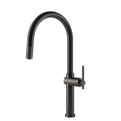 Gessi Habito kitchen faucet with swivelling spout and pull-out shower 60672