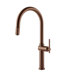 Gessi Habito kitchen faucet with swivelling spout and pull-out shower 60672