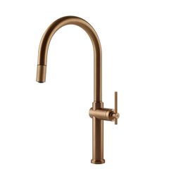 Gessi Habito kitchen faucet with swivelling spout and pull-out shower 60672