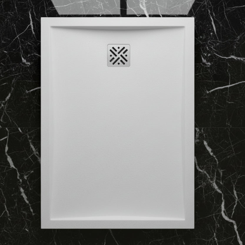 Glass Kilim piatto doccia in mineralite-Bianco