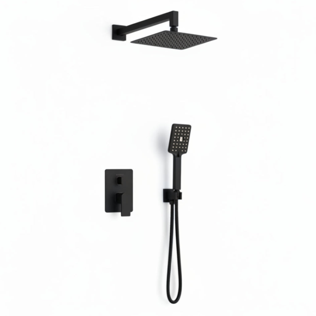 Graff Blackstone soffione doccia, rubinetto con deviatore e doccetta BLA03-MBK - nero opaco