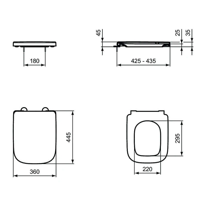 Ideal Standard I.Life B copriwater T468201 - disegno tecnico