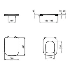 Ideal Standard I.Life B copriwater T468201 - disegno tecnico