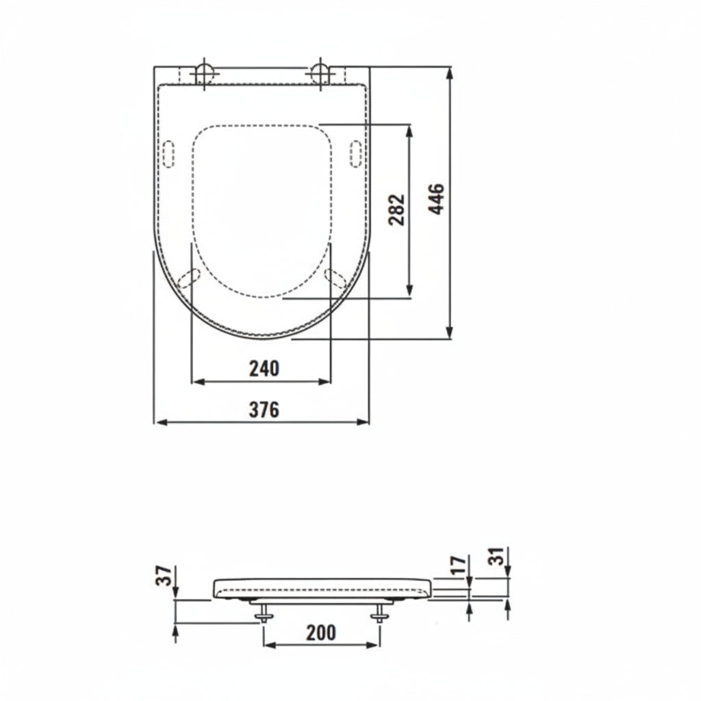 Laufen Kartell copriwater soft-close H8913310000001 -  disegno tecnico