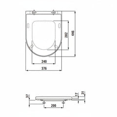 Laufen Kartell copriwater soft-close H8913310000001 -  disegno tecnico