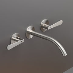 Ceadesign LUTEZIA - Miscelatore bicomando a parete con bocca di erogazione L. 220 mm - LTZ03+PWF02