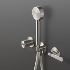 Ceadesign LUTEZIA - Wall mounted thermostatic shower mixer with 2-way diverter and hand shower, Ø 70 mm spout - LTZ32+PWF07