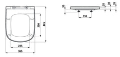 Laufen Palomba copriwater soft-close H891802-  disegno tecnico