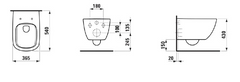 Laufen Palomba wc sospeso senza brida H820802 -  disegno tecnico