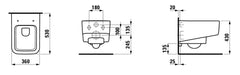 Laufen Pro S wc sospeso senza brida H820961 -  disegno tecnico