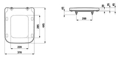 Laufen Pro S copriwater soft-close H8919610000001 - disegno tecnico