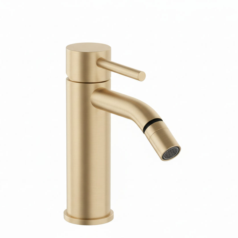 Magistrolab Curvy rubinetto bidet con piletta click clack 6520017 - Oro chiaro Satinato