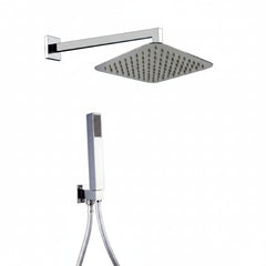 Mammoliti soffione doccia quadrato con braccio, doccetta e flessibile F93300700 - cromo